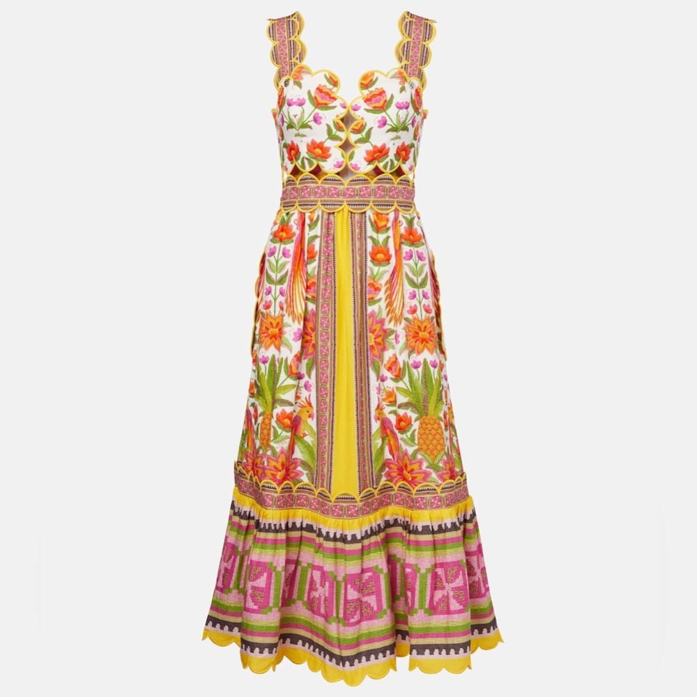 FARM Rio ARARAIS OFF-WHITE MIDI DRESS - Picture 7 of 12